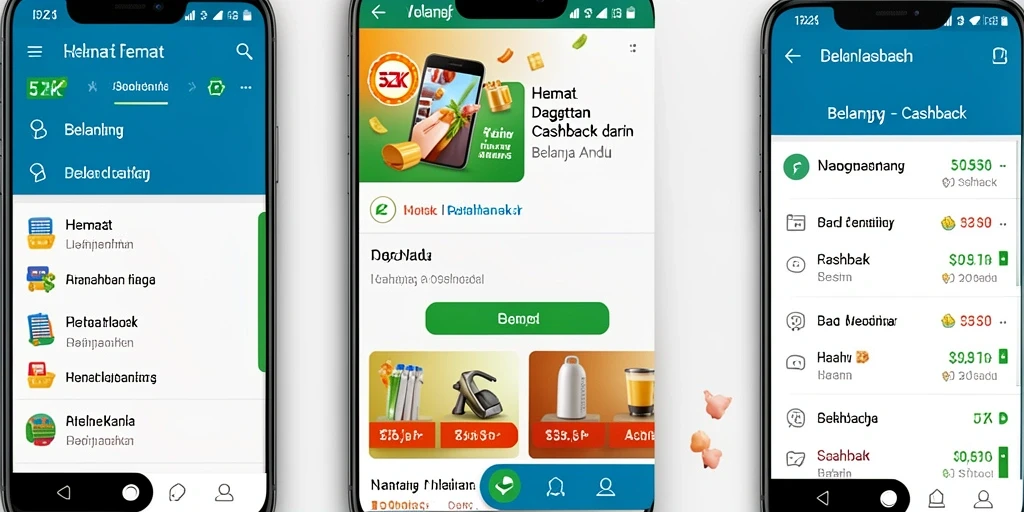 Antarmuka aplikasi 5ZK dengan fitur cashback yang menarik.