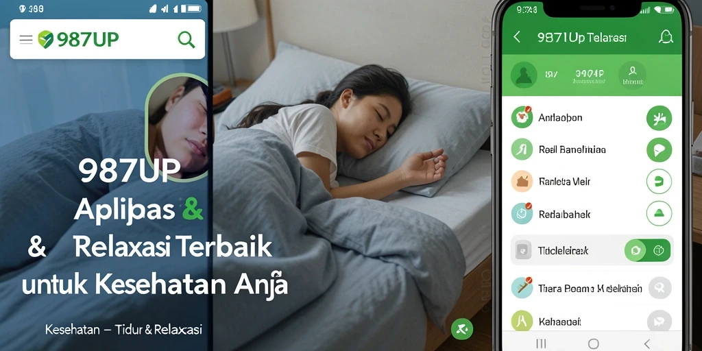 Tampilan antarmuka aplikasi 987UP untuk Tidur & Relaksasi yang menenangkan.