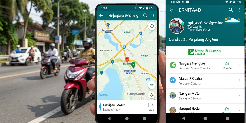Tampilan antarmuka aplikasi ERNITA4D untuk navigasi motor.