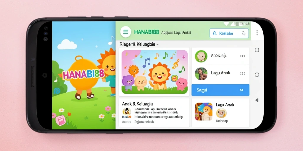 Tampilan antarmuka aplikasi HANABI88 yang menarik bagi anak-anak.