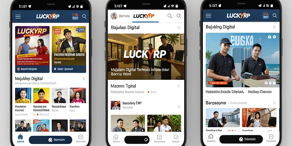 Tampilan antarmuka LUCKYRP yang menarik dan fungsional.