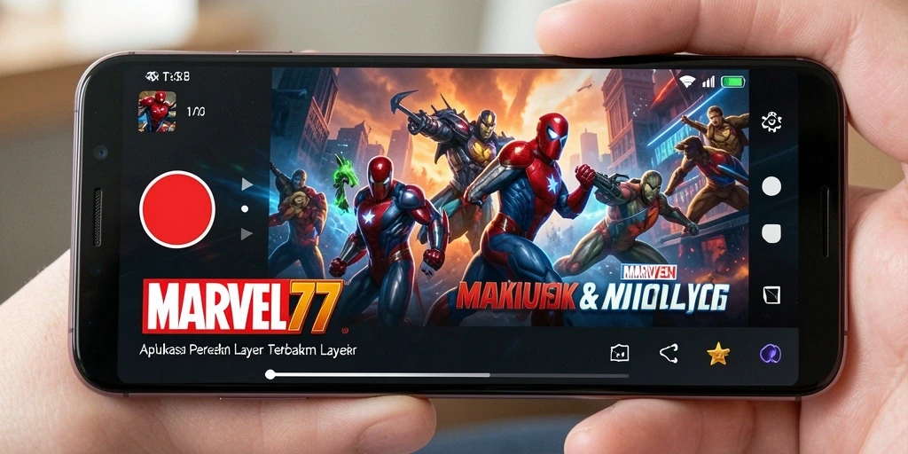 Tampilan antarmuka aplikasi Perekam Layar MARVEL77 yang intuitif.
