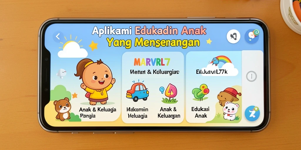 Antarmuka menarik dan edukatif untuk anak-anak di MARVRL77.