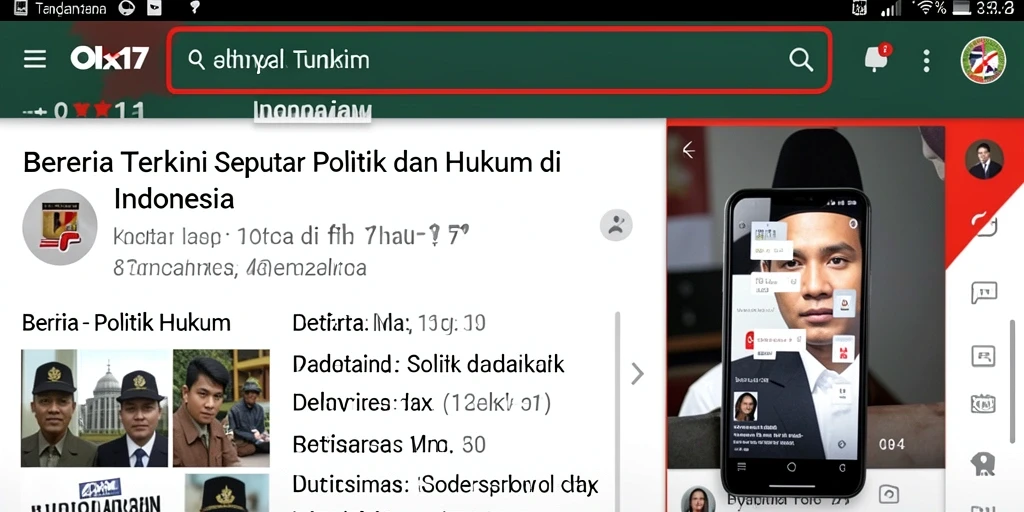 Tampilan antarmuka OLX17 yang menarik dan informatif tentang berita politik.