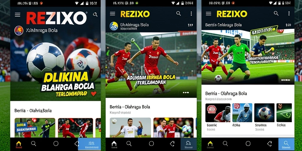 Tampilan antarmuka REZIXO yang ramah pengguna untuk olahraga bola.