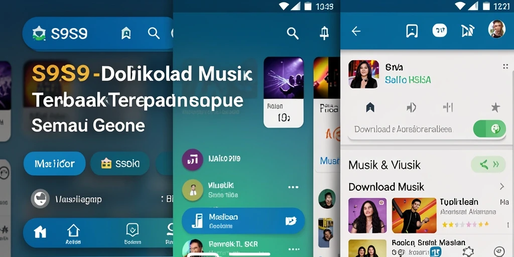 Tampilan antarmuka S9S9 untuk unduh musik yang sederhana dan efektif.