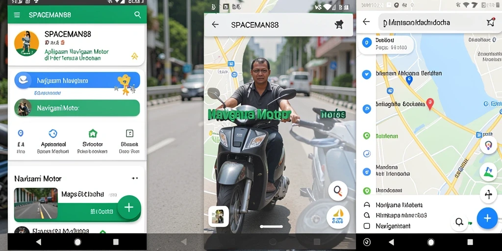 Antarmuka aplikasi SPACEMAN88 yang user-friendly untuk navigasi motor.
