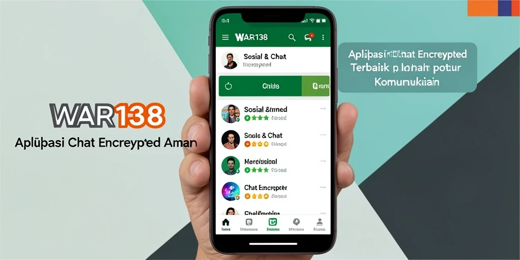 Antarmuka aplikasi WAR138 yang intuitif dengan fitur Chat Encrypted.